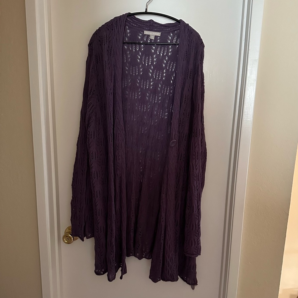 🆕NWOT Gorgeous Woman Within lilac cardigan - 3x